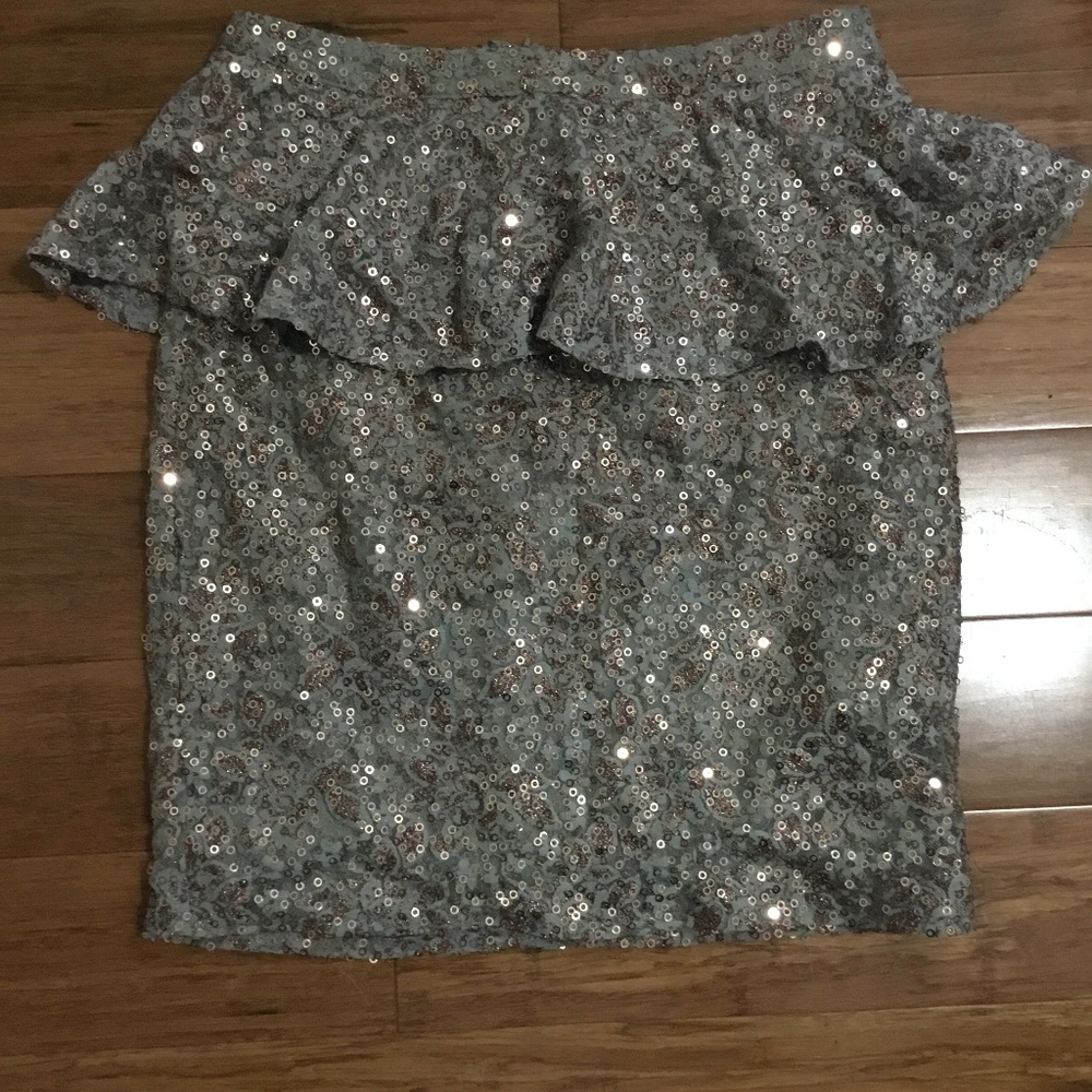 Sequined Peplum Skirt